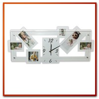 ceas de perete cu 6 rame foto dreptunghi
