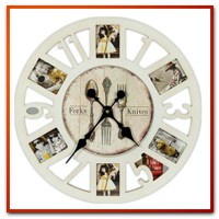 ceas de perete vintage cu 6 rame foto